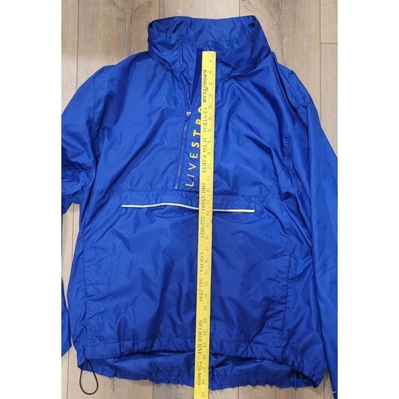 VTG NIKE LIVESTRONG Size XL 1/2 Zip Performance Jacket Pullover Windbreaker Blue - Picture 4 of 5
